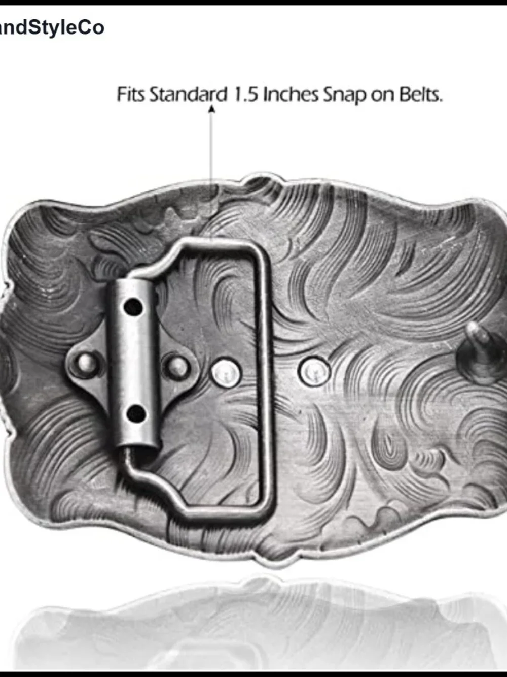 Western Longhorn Horse Belt Buckle, Floral Cowboy Antique Style, Fits 1.5